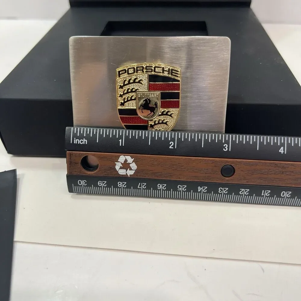 Official Porsche Family Welcome Crest Pylon Paperweight with Presentation Box